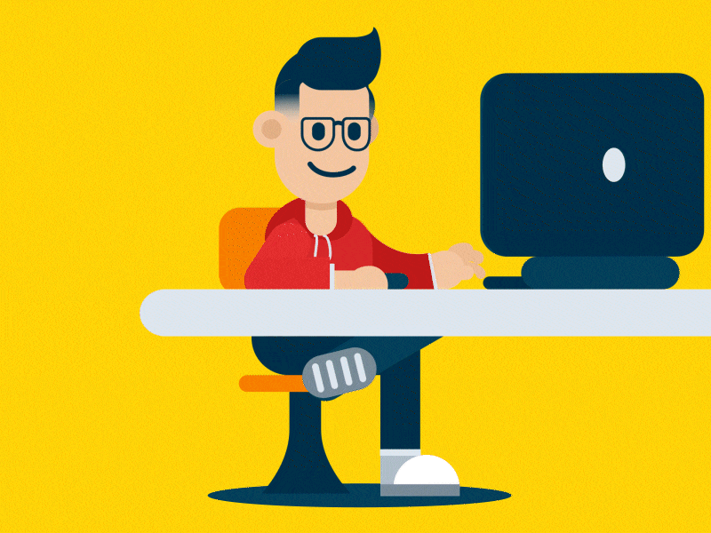 Work at home animation design illustration loop animation