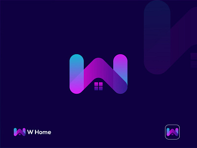 w home abstract logo business logo colorful logo creative logo flat logo letter w logo logo logo and branding logo design logotype minimal logo minimalist logo modern creative logo modern logo modern logo design modern w home logo unique logo w home
