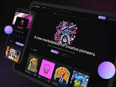Moonshots 🌕🚀 - NFT Marketplace app blockchain crypto marketplace mobile moonshot nft nft art ui ux web