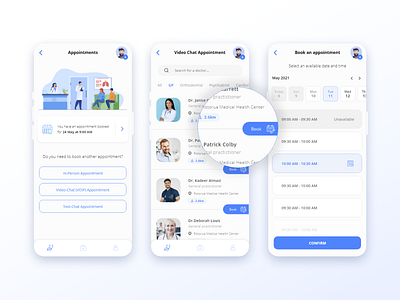 ManageMyHealth 👨🏼‍⚕️ - Mobile App Screens app blue design doctor health management mobile prescription ui