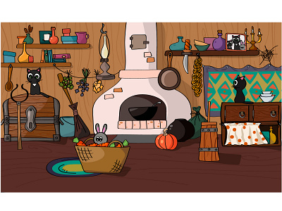 Game background of the old magic room 2d artist app cartoon design flat design funny game illustration magic mobile sketch ui vector