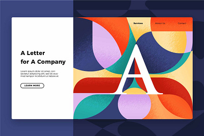 Letter A - Banner & Landing Page app banner design development font illustration landing landing page launch letter multipurpose purpose ui ui design ux ux design web development webapp website