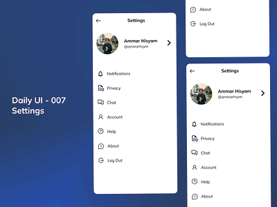Daily UI Challenge - 007 - Settings branding design graphic design illustration loginapp logo mobileapp ui uidesigner vector