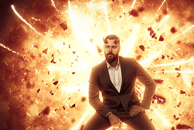 Devil style Retouch costume fire flame man men photo photoshop retouch sparcle sparcles