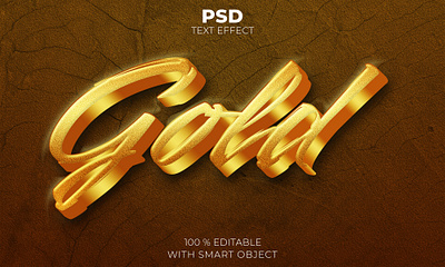 Gold texture editable text effect Premium Psd illustration