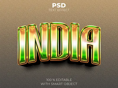 India 3d editable text effect Premium Psd illustration