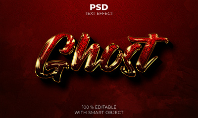 Red ghost 3d editable text effect Premium Psd illustration