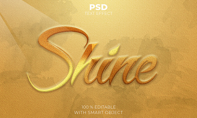 Shine gold editable text effect Premium Psd illustration