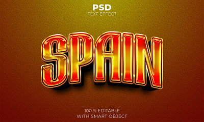 Spain 3d editable text effect Premium Psd illustration