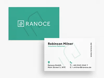 Business Card Ranoce brand brand identity branding branding design business card design bussines card card card design creative creativity design designer graphic design identity minimal modern print design typography visual identity