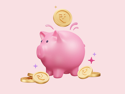 lazypay- 3d icons design 3d agency cash coin design icon illustration logo mobile money payment pig website