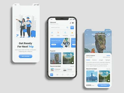 Travel Mobile App adventure agency app app design booking app clean design explore flight app ios app mobile app tour tour app travel travel app travel booking traveling trip app ui uiux vacation app