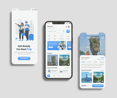 Travel Mobile App adventure agency app app design booking app clean design explore flight app ios app mobile app tour tour app travel travel app travel booking traveling trip app ui uiux vacation app