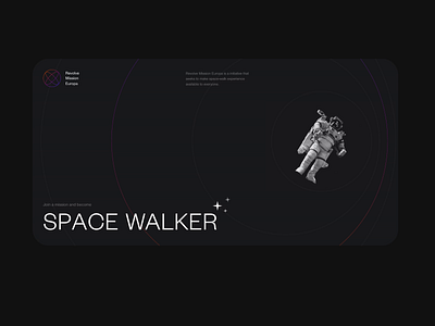 Space Walker concept design interface typography ui ux web website