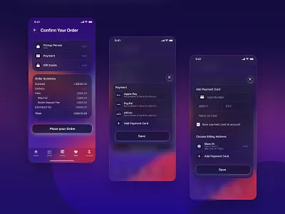 Credit Card Checkout black blue checkout credit card dailyui dark e commerce gradient pink purple ui