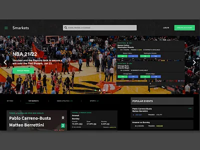Smarkets UI Design Idea #1 betting design news sketch trading ui website