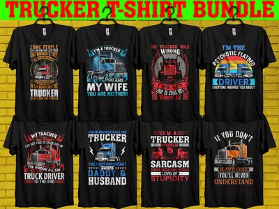 Trucker T-shirt Design Bundle graphic design uk truckers