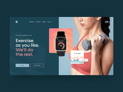 Sport App - Concept shots app application design fitness gym header homepage project site smartwatch sport ui ui design ux ux design watch web webdesign website