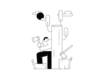 Lumberjack art artwork characters design graphic design illustration line art minimalist vector