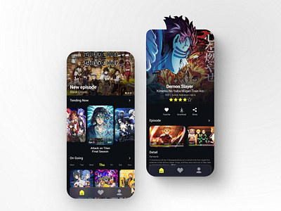 Anime Live Streaming app animation anime app design graphic design illustration live mobile movie streaming ui ux