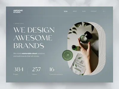 Awesome Studio. - Design Agency Landing Page agency branding company creative design design agency design studio header hero section homepage landing page product design startup studio ui uiux ux web design website