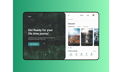 Travel App - Concept Art 3d branding concept art concept design design designfigma figma ipad nature travel app ui web app web page