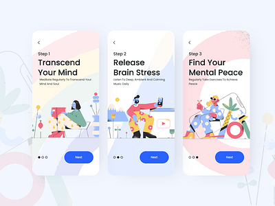 Relaxation App UI adobe adobe xd app design calm calmness design illustration logo meditate meditation relax relaxation ui ux uxdesign web design