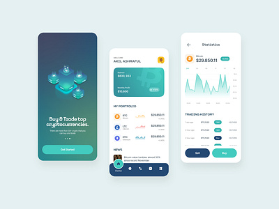 Cryptocurrency Mobile App Design bitcoin cryptocurrency ui cryptocurrency ui design litecoin mobile app design mobile cryptocurrency trading trading ui ui ui design