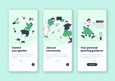 Planting App UI Onboarding app graphic design illustration mobile app onboarding onboarding screen plant planting app ui