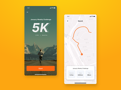 Daily UI 23: Running activity tracker app ui ux