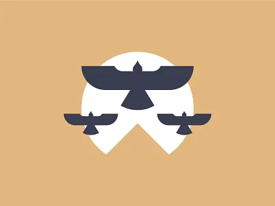 Flying V bird flying hawk leadership logo mountain sunset v formation vector