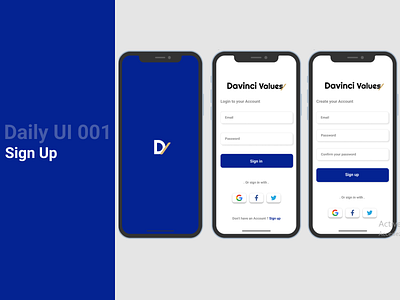 Daily UI 001 - Sign Up 😎 dailyui ui