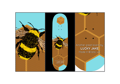 Lucky Bee art bee branding design graphic design honey illustration logo skateboard