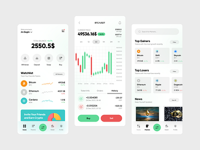 Crypto Exchange App - Part 3 app app design bitcoin crypto crypto app crypto exchange crypto wallet ethereum exchange minimal tradingview ui uidesign wallet