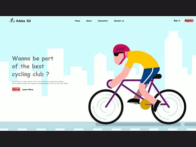 Cycling Club adobe xd design ui ux