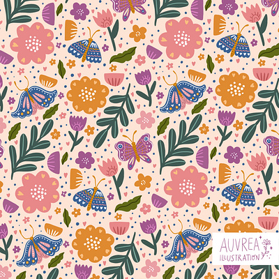 Month Pattern art illustration licensing moth pattern surfacepatterndesign textile