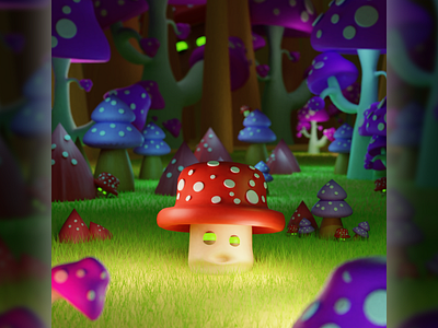 Fungo in da Forest. 3d 3dmodeling blender cartoon concepart fantasy lowpoly