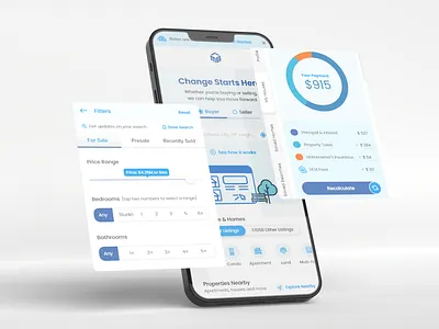 Real Estate App UI Design app ui design mobile app design