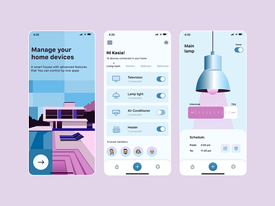 Smart Home app design illustration ui ux