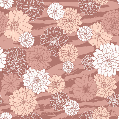 Dahlias art background decorative design floral design graphic design illustration pattern print seamless pattern surface design textile design vector wallpaper