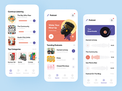 Podcast App Design app audio clean design dribbble2022 live streaming minimal mobile music orix podcast app podcasting podcasts sajon streaming streaming app ui ui design uiux