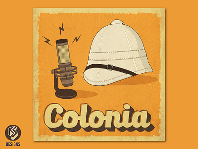 Colonia Podcast branding coverart coverdesign design drawing graphic design illustration illustrator logo mic orange podcast vector