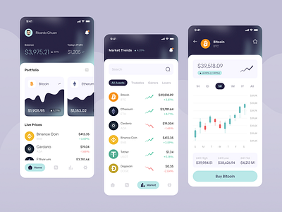 Kriptow - CryptoCurrency App bitcoin clean crypto crypto app cryptocurrency etherum mobile mobile app mobile app design mobile ui ui uidesign uidesigner uiux uiuxdesign userinterface