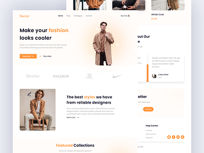 Bazzar - Fashion Web clothes clothing company e commerce ecommerce shop fashion fashion design fashion landing page fashion web fashion website homepage landing page man online shopping outfits shopping ui design uiux ux design web design website