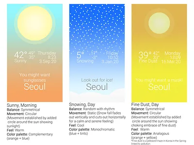 Weather app design design digital interface illustration