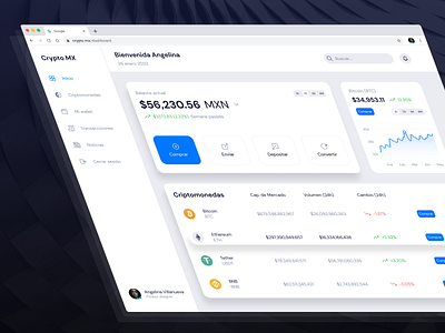 Crypto Dashboard crypto crypto dashboard cryptocurrency dashboard defi figma figma dashboard finance finance dashboard mexico ui ui dashboard ux