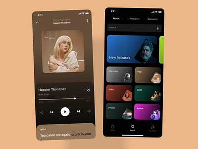 Spootify - Music Player design inteface ios mobile music player rethinking spootify ui ui clean ux uxui