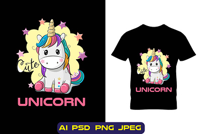 Cute Unicorn tees design design perfect logo graphic design logo and branding t shirt tees typography unicorn