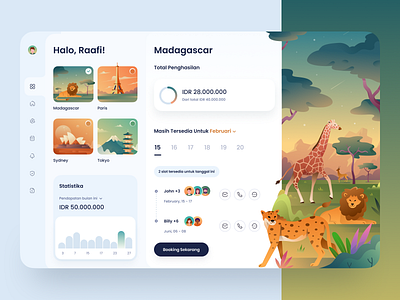 Travel Dashboard Exploration adventure animals dashboard destination illustration madagascar travel travel agent travel app travel dashboard traveling trip ui ux vacation website