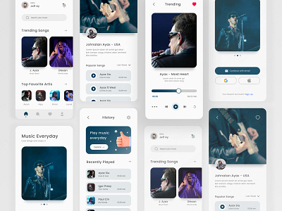 Music App - UI Desgin branding clean clean ui design design enjoy music guitar ios app mobile app modern music app music app ui design music login app musican people songs sing singer song ui ui design uiux